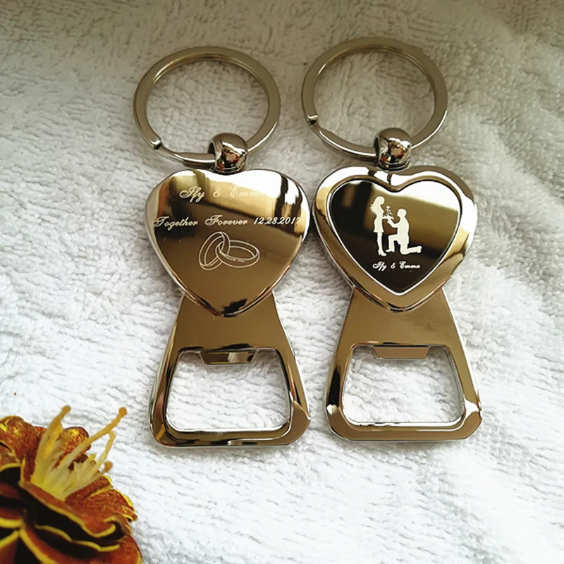 100pc Personalized keyring bottle opener Multi function folding nail clippers Wedding Favor custom engraved logo | Дом и сад
