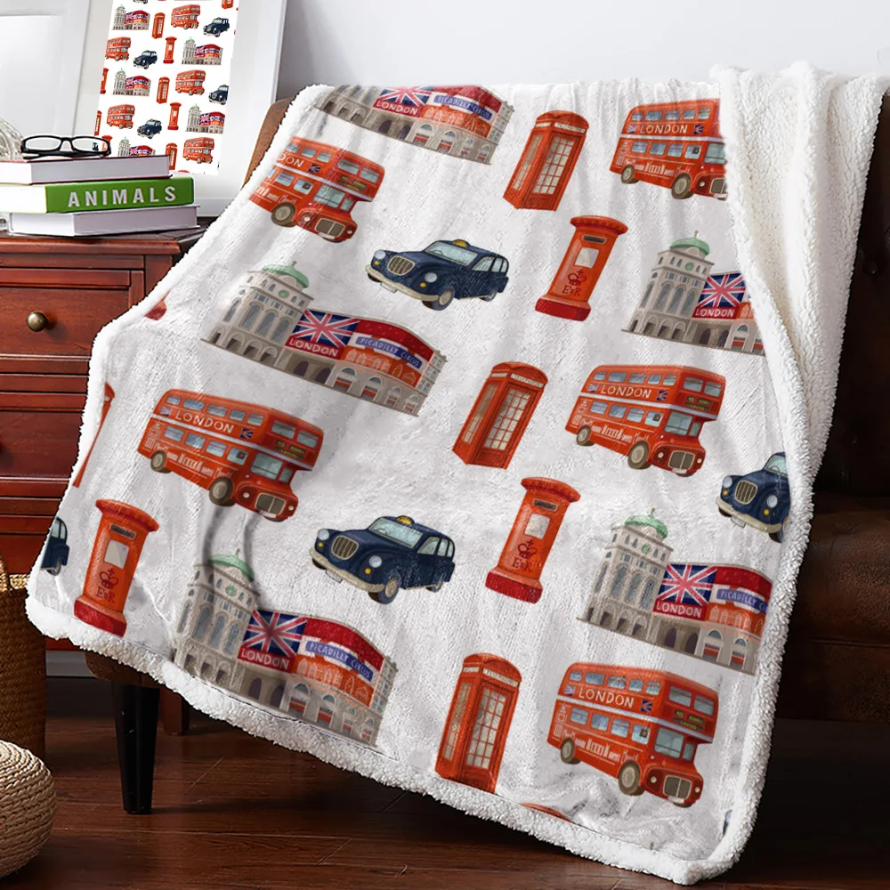 Накидка на почтовый ящик с автобусом и телефонной будкой британский флаг одеяло