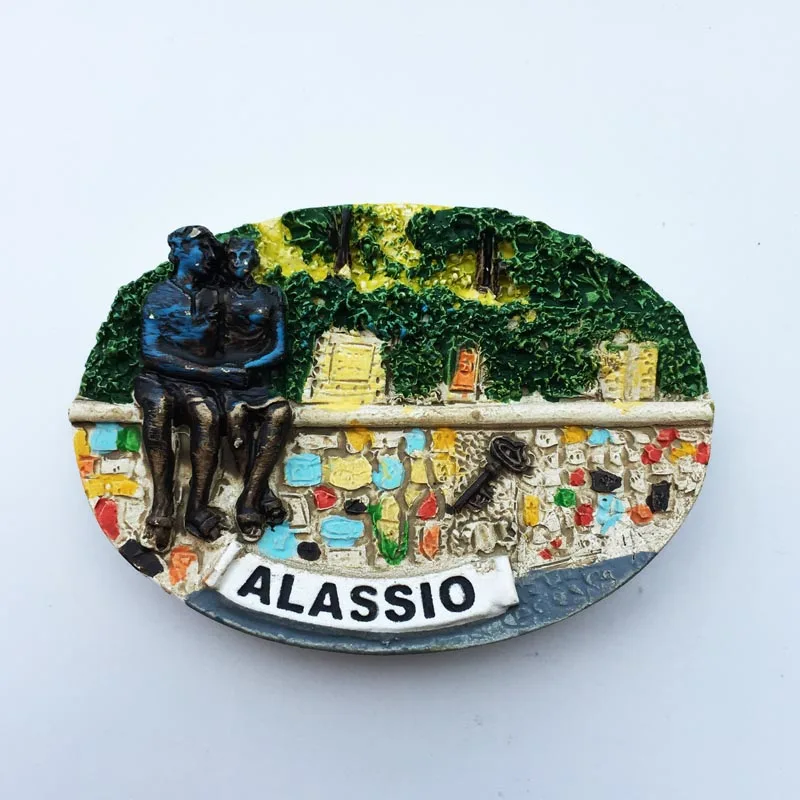 

Италия Alassio креативный трехмерный пейзаж Туризм Сувенир Ремесла ручная роспись Магнитный Магнит на холодильник