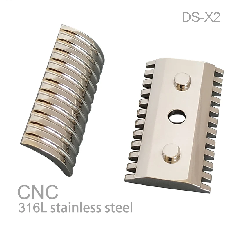 

Dscosmetic X2 Stainless steel open comb double edge safety razor head