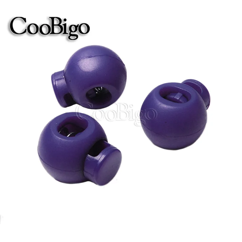 Purple 20 шт пластиковые цветные круглые Пружинные стопорные фиксаторы для спортивной одежды, обуви, веревки, детали для рукоделия - Цвет: Purple