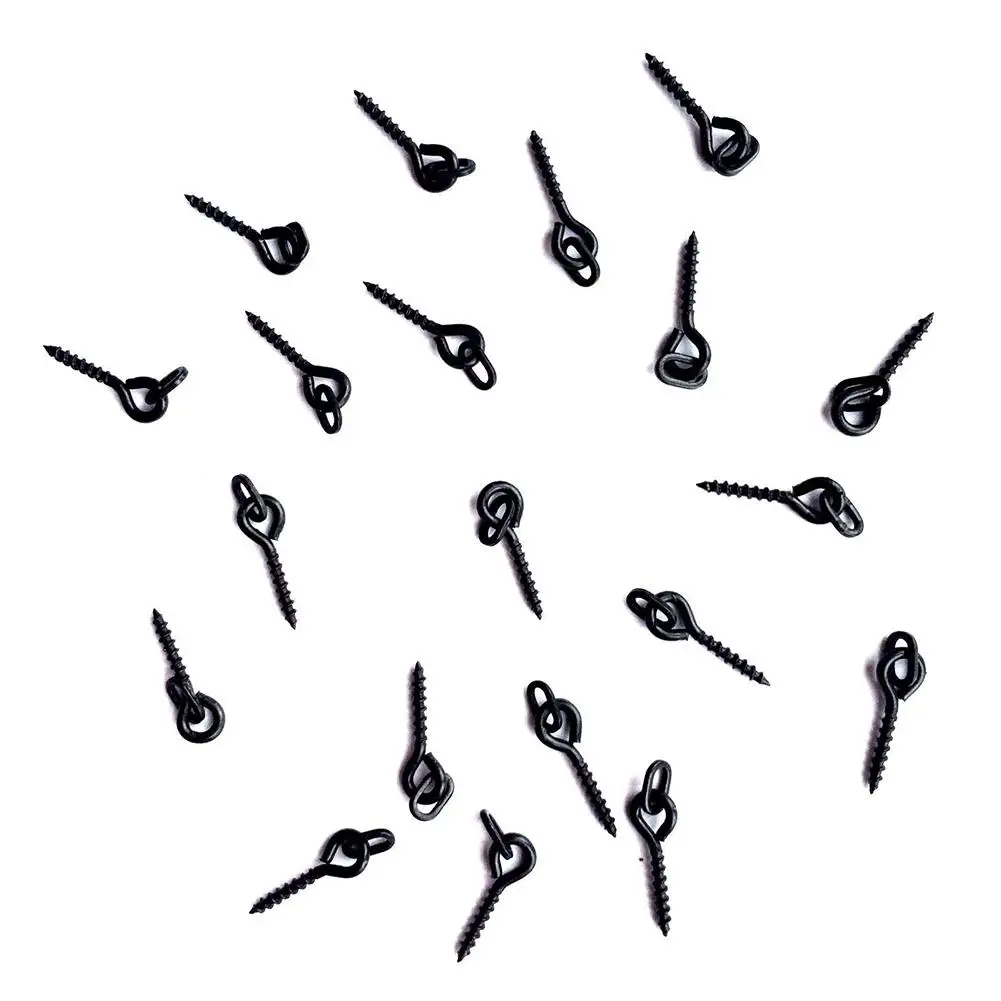 

25Pcs 1.5cm Carp Fishing Bait Screw Hair Rigs Hook Terminal Tackle with Ring
