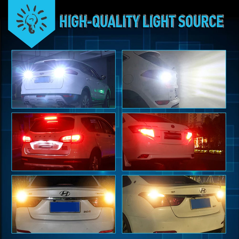2X 1156 P21W BA15S 1157 BAY15D 7443 3157 Автомобильный светодиодный резервный лампа фонарь