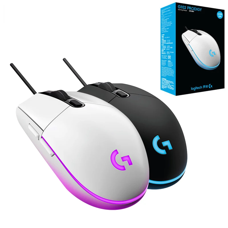 logitech G102 Проводная Мышь 200-6000 Точек на дюйм проводной для дома и офиса Мышь Поддержка win10/8/7 для настольного компьютера/ноутбука