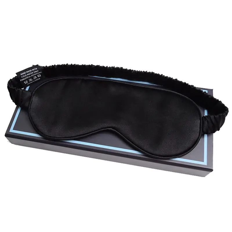 Шелковая маска для глаз чистый цвет мягкая сна женщин и мужчин безвредная кожи