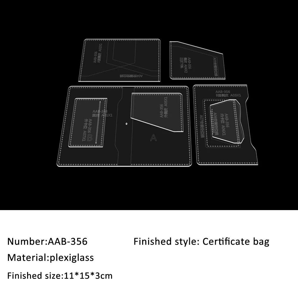 Держатель для паспорта короткий кошелек сумка акриловый шаблон бумажный гриль