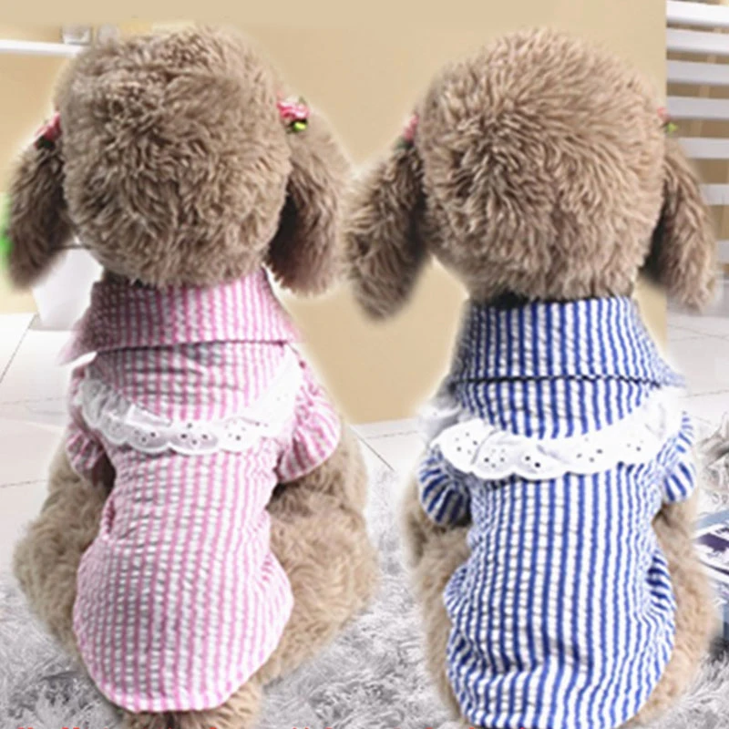 

Dog Clothes Soft T-shirt Thin Vest Striped T-shirt For Small And Medium Dogs Pet Puppy Vest T-shirt Dog Cat Skirts S-XL
