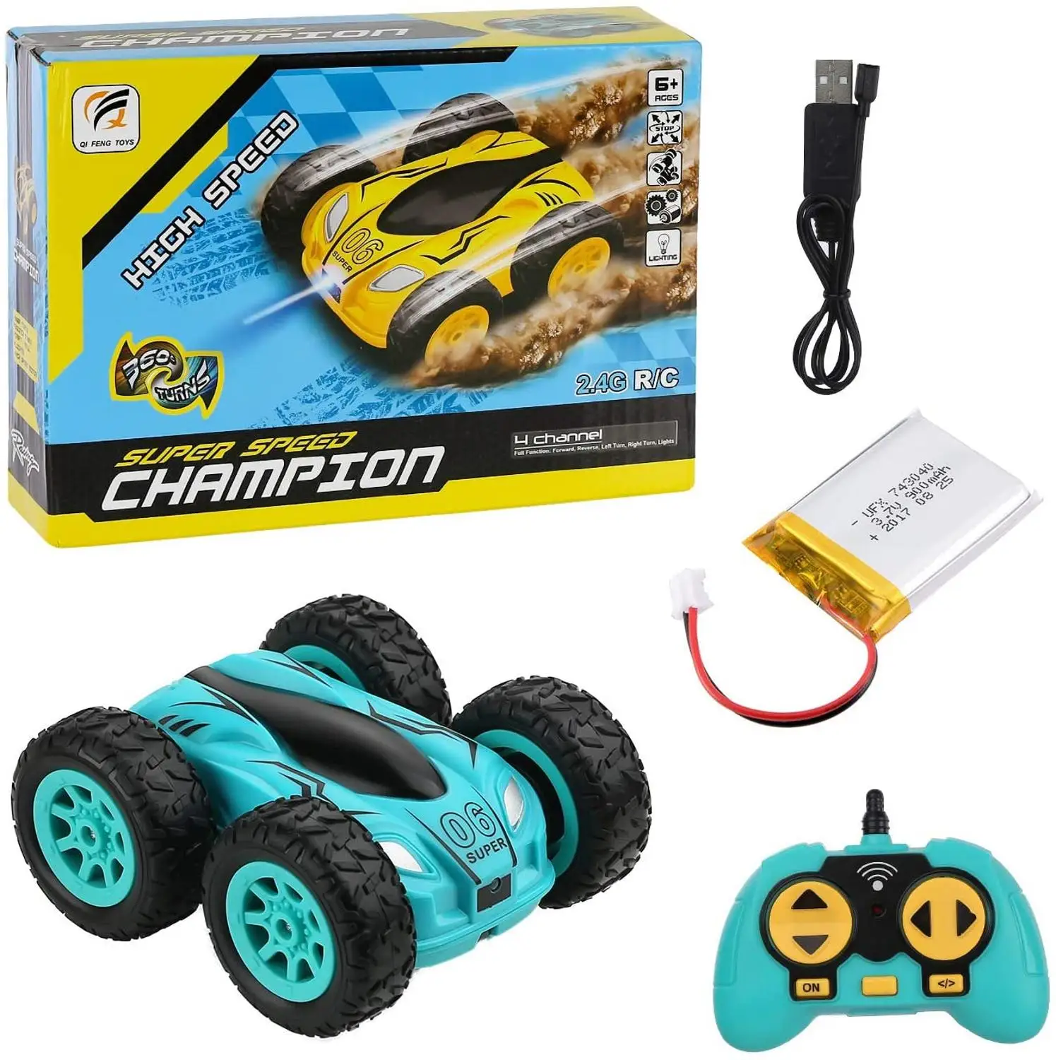

3.7 inch RC Car 2.4G 4CH Double-sided bounce Drift Stunt Car Rock Crawler Roll Car 360 Degree Flip Remote Control Cars Kids Toys