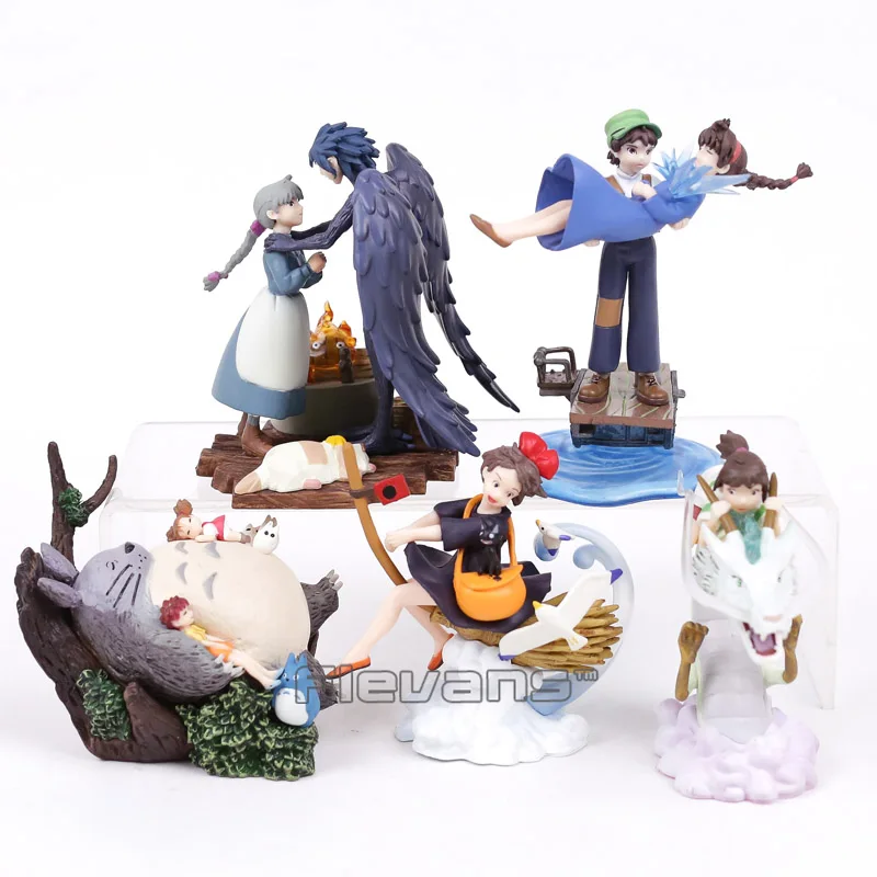 

Spirited Away The Castle in the Sky Kiki's Delivery Service Totoro Howl's Moving Castle Collectible Figures Model Toys 5pcs/lot