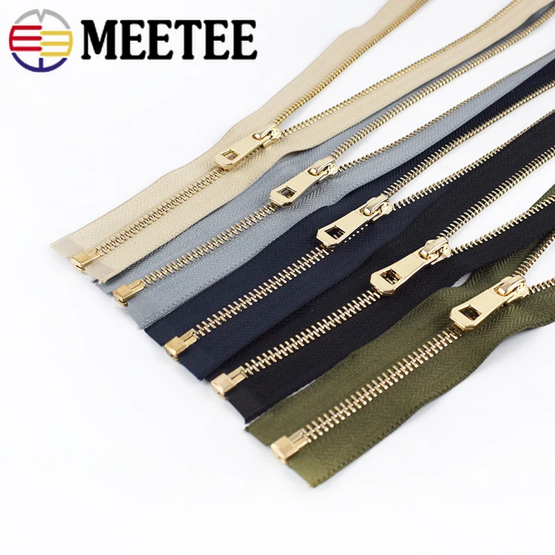 Meetee 2 шт. 35-85 см 5 # металлическая молния Золотые открытые шитья сумки карманное