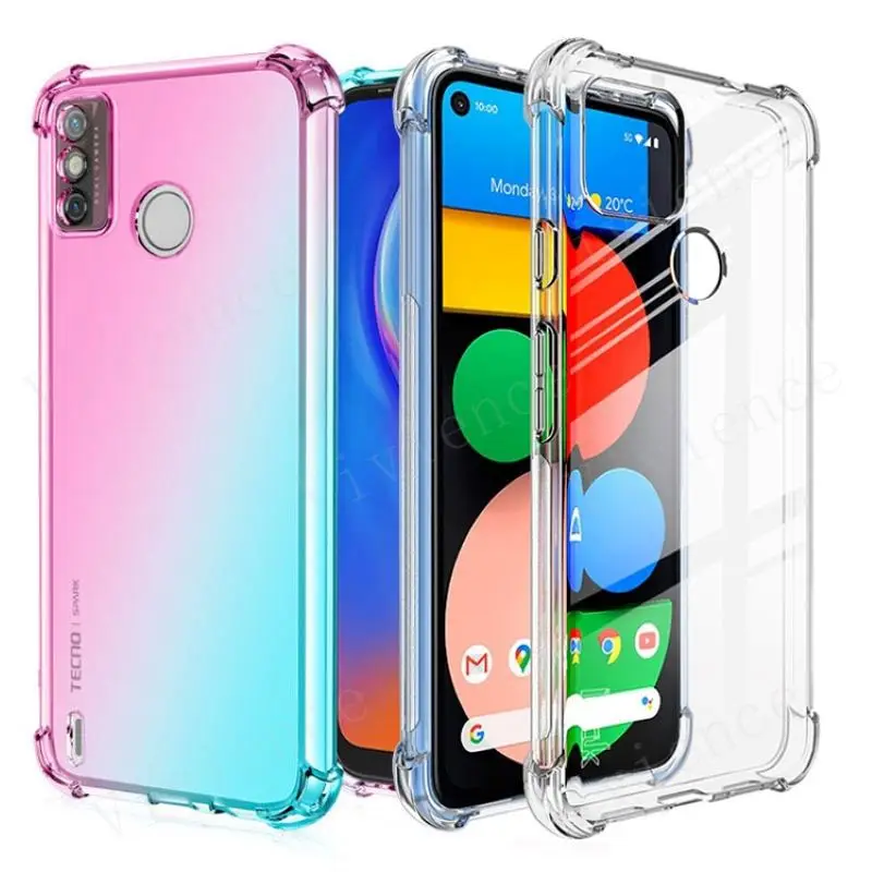 

For Tecno Spark 6 Go Spark 5 Air Spark Go 2020 Spark 4 Lite Pouvoir 4 Case Shockproof Gradient Protective Cover Transparent Soft