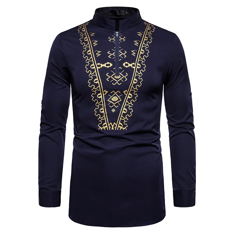 Повседневная рубашка мужская одежда Рубашки Африканский стиль chemise homme модные camisa masculina Фитнес рубашка с принтом