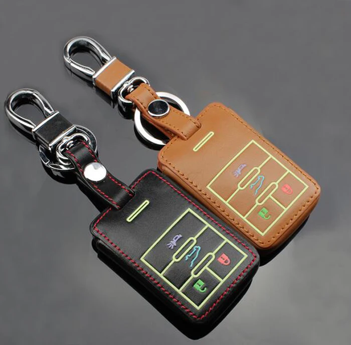 4/5 кнопочный смарт чехол для автомобильных ключей светящиеся кожаные