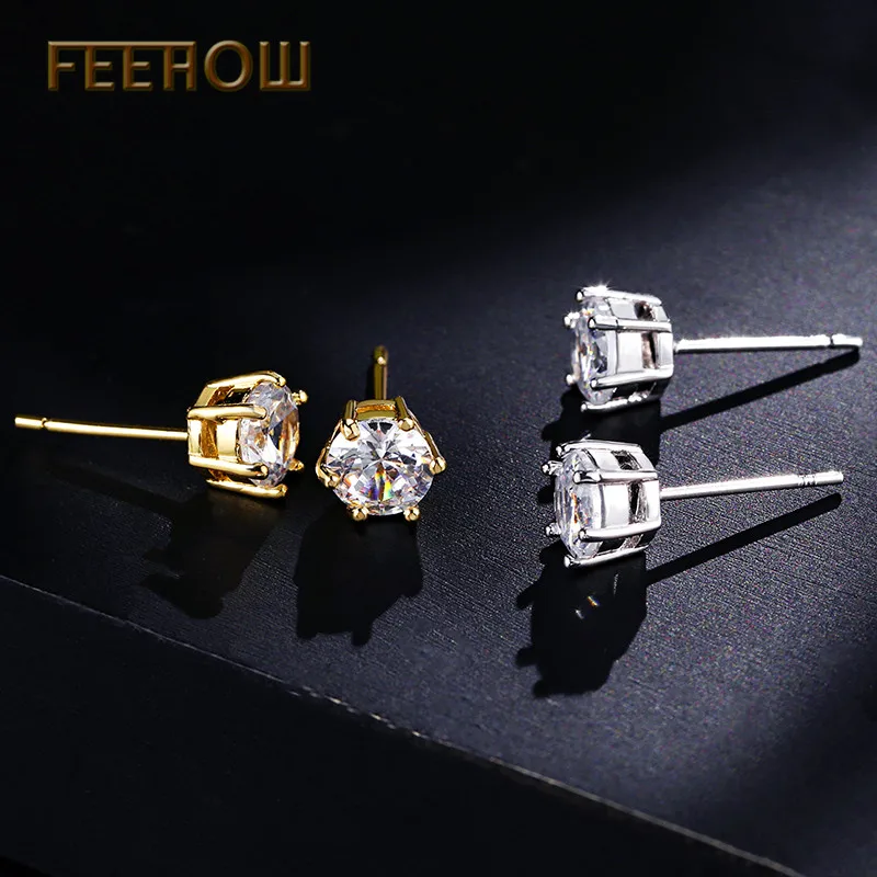 FEEHOW 6 цветов модные ювелирные изделия Белый фианит круглой формы микро