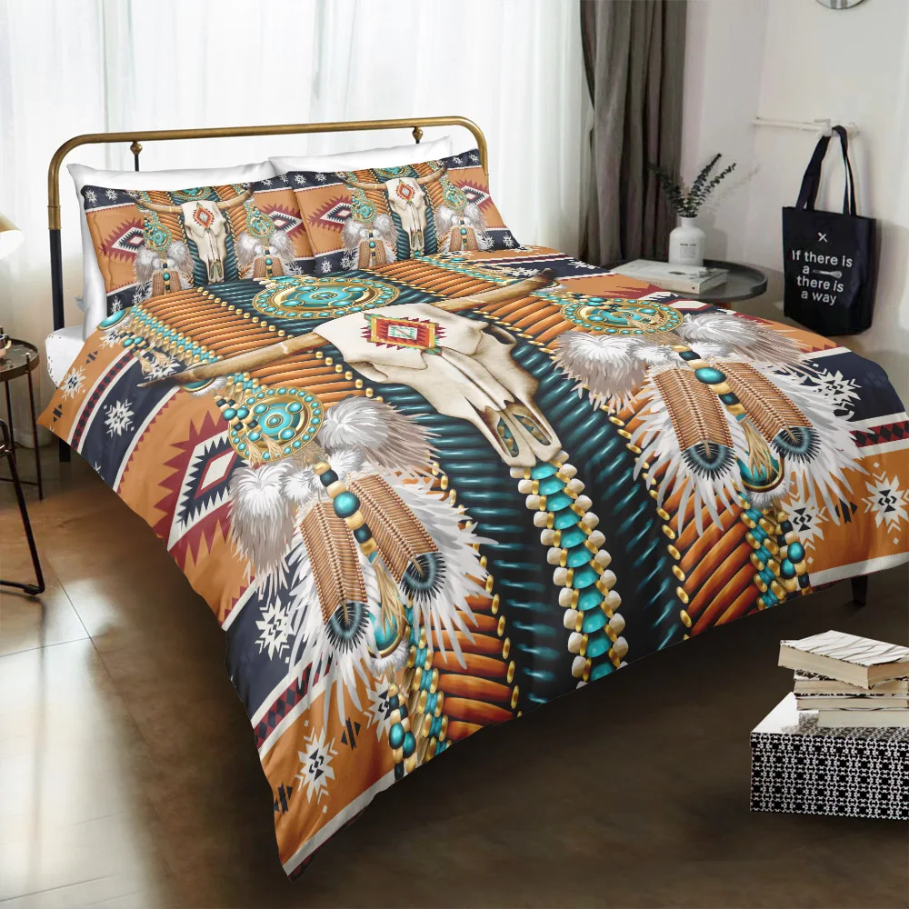 Пододеяльник с черепом и овечьей головой пододеяльник в этническом стиле