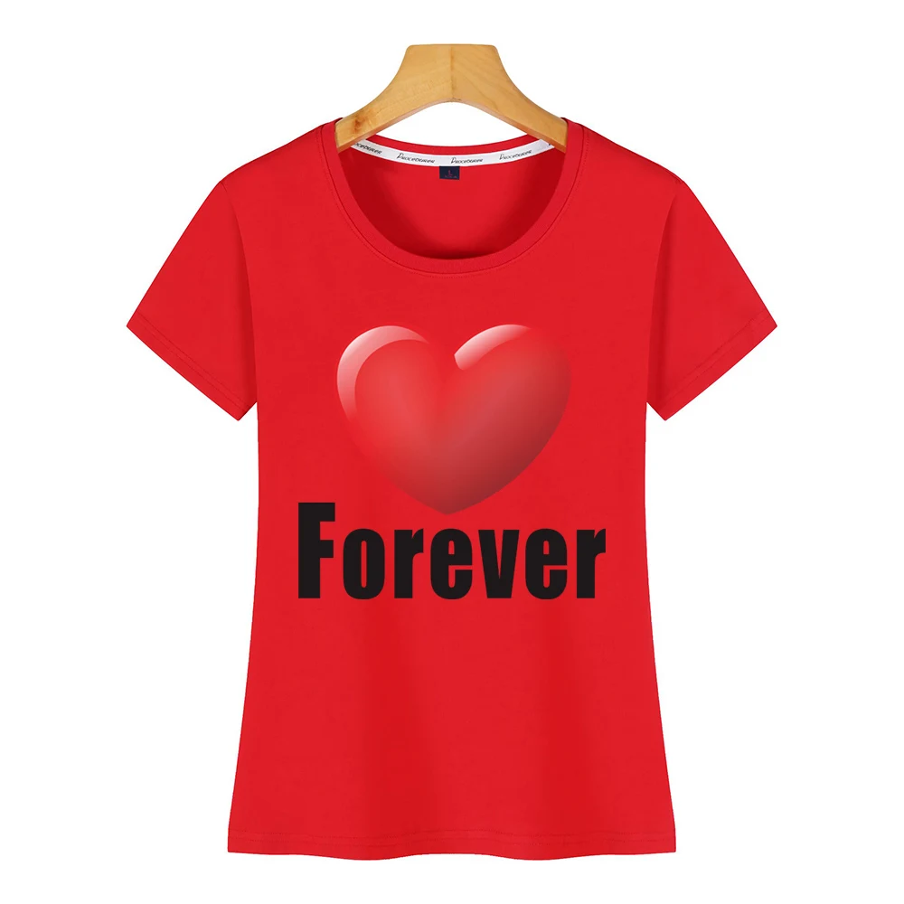 Женская Базовая черная футболка с принтом love forever|Футболки| |