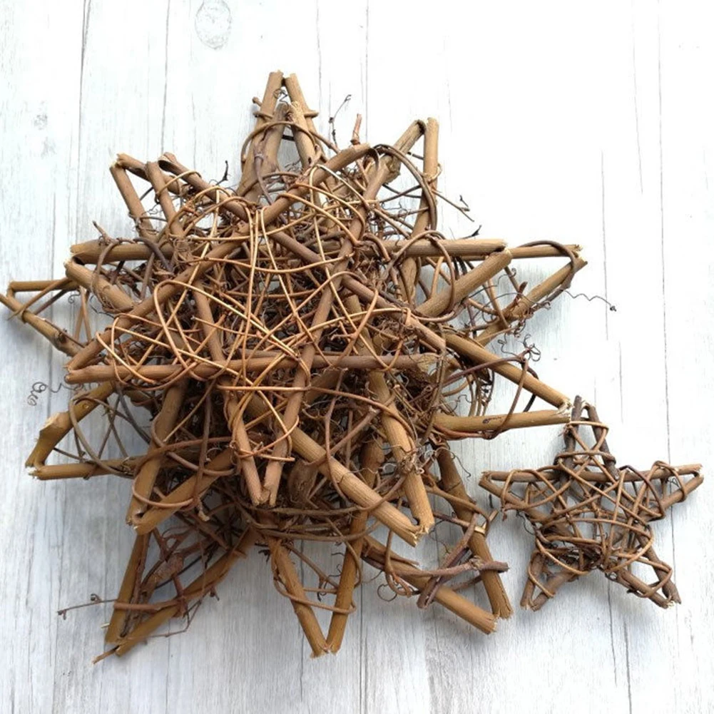 Ротанговая Звезда Венок DIY гирлянда подвесная деревенская Рождественская