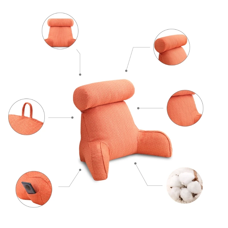 

Versatile Husband Pillow Big Detachable Roll Bed Rest Pillow with Premium Cotton-29x15 inches for Relaxing and Reading