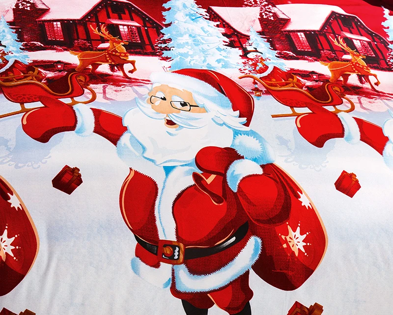 Постельный комплект Merry Christmas с мультяшным принтом санта-клауса пододеяльник