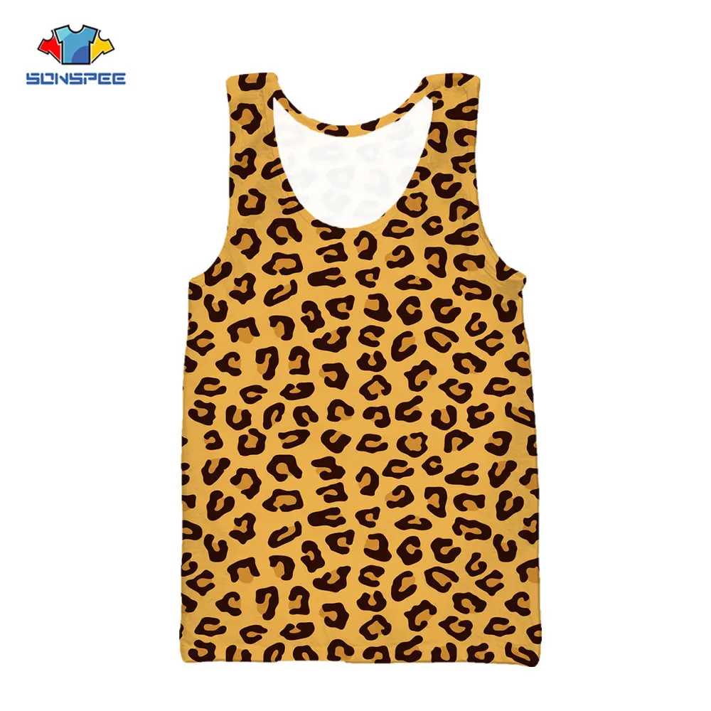 

Мужская майка с леопардовым принтом и 3D-принтом, без рукавов