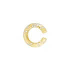 Серьги-клипсы женские из серебра 925 пробы с белым цирконием, 1 шт.