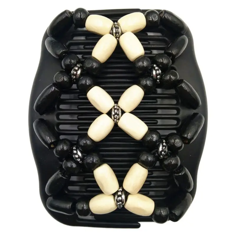 

Women Magic Double Hair Comb Clip Stretchy Hairpin Bead DIY Ponytail Twist Maker