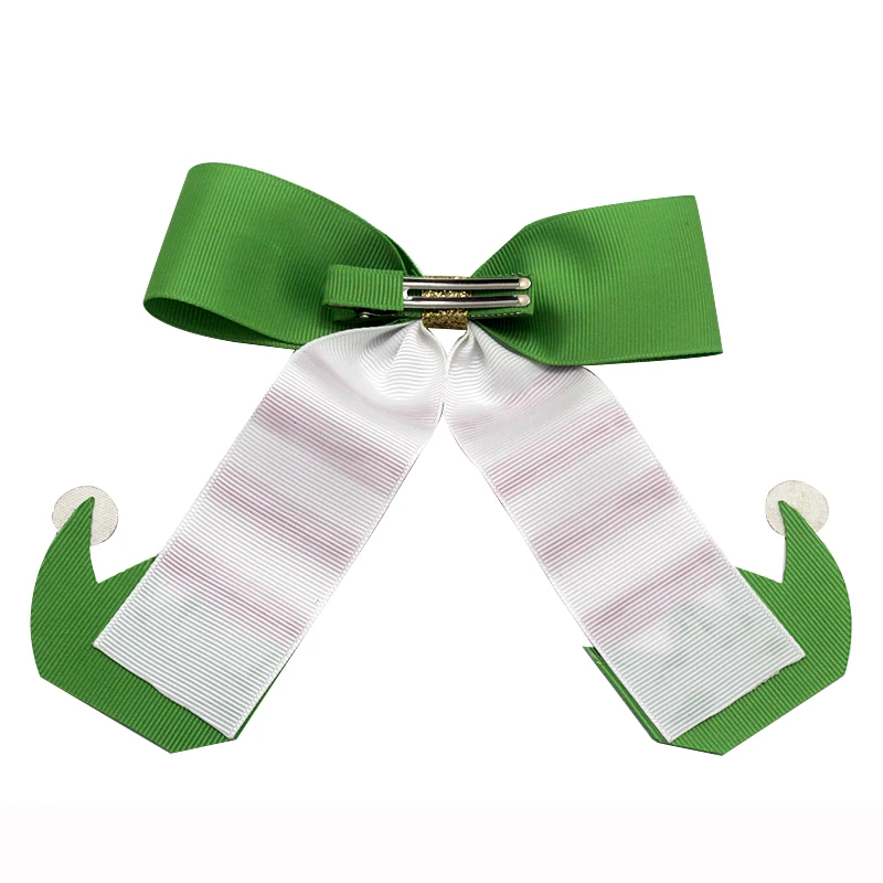 7 дюймов рождественские банты для волос бантики красного и зеленого цвета с