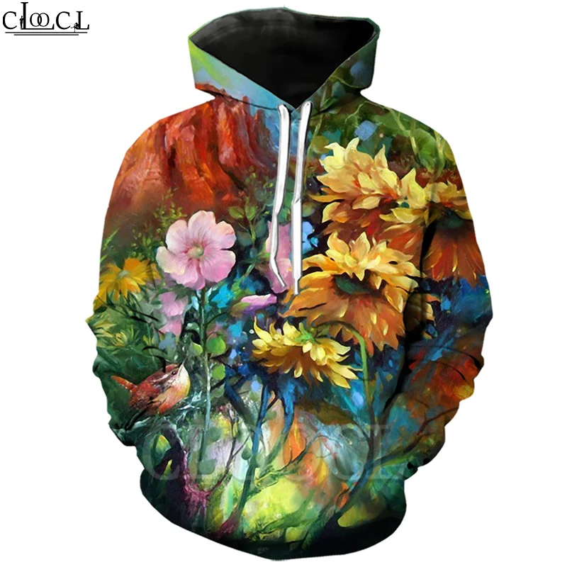 CLOOCL новая популярная толстовка с цветными цветами Повседневная Уличная одежда 3D