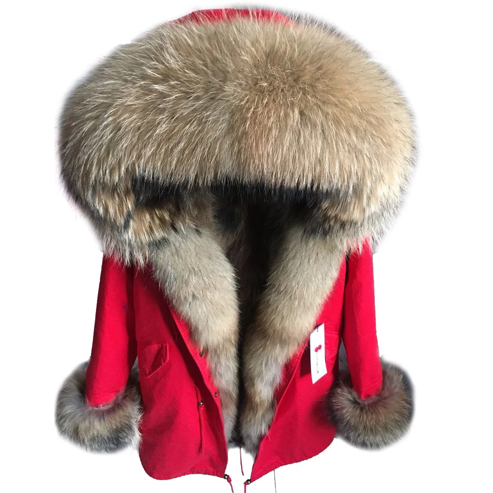 

Парка женская зимняя, длинная, с капюшоном и мехом енота, 7XL, 2021
