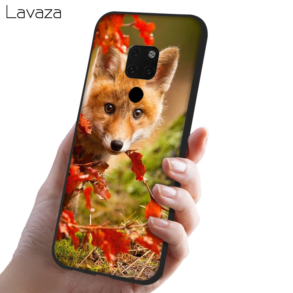 Мягкий чехол из ТПУ с милой лисой в осенние листья леса для huawei mate 10 20 pro lite Y6 Y7 Y9 Nova