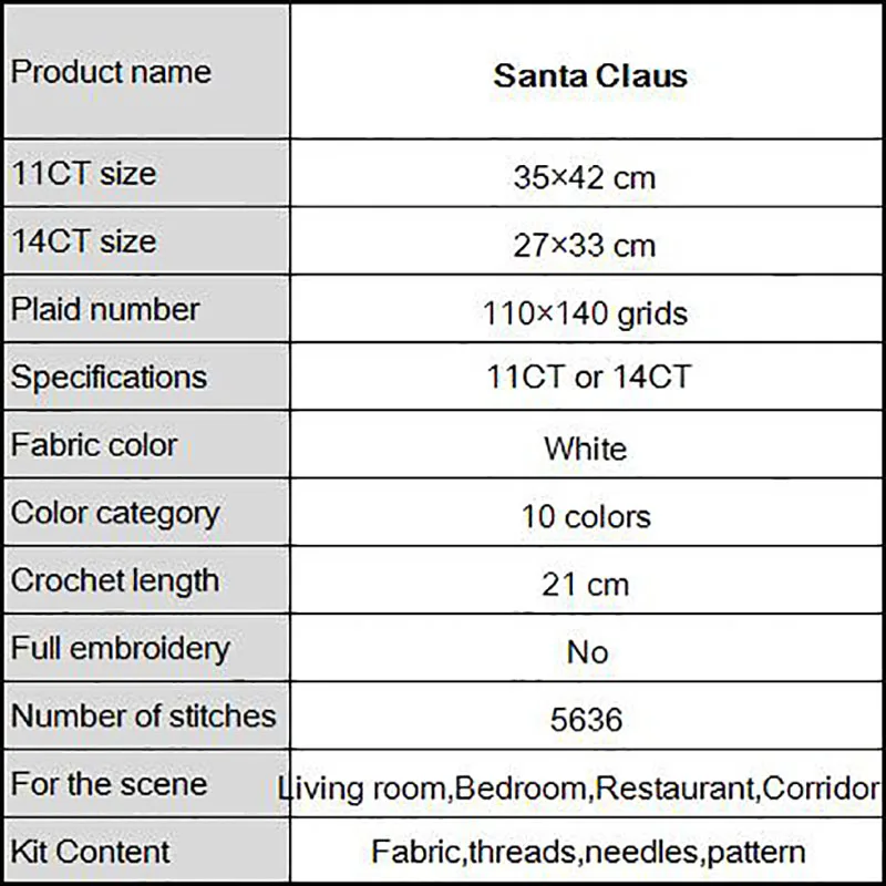 Набор для вышивки крестиком с изображением Санта-Клауса и лося 14 карат