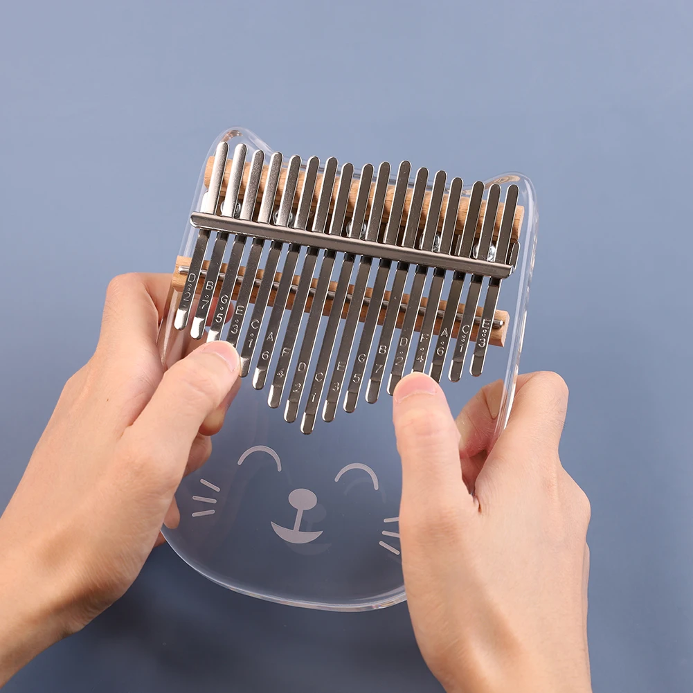 

17 Keys Transparent Cartoon Kalimba Acrylic Thumb Finger Piano Lightweight Portable Music Elements for Beginners