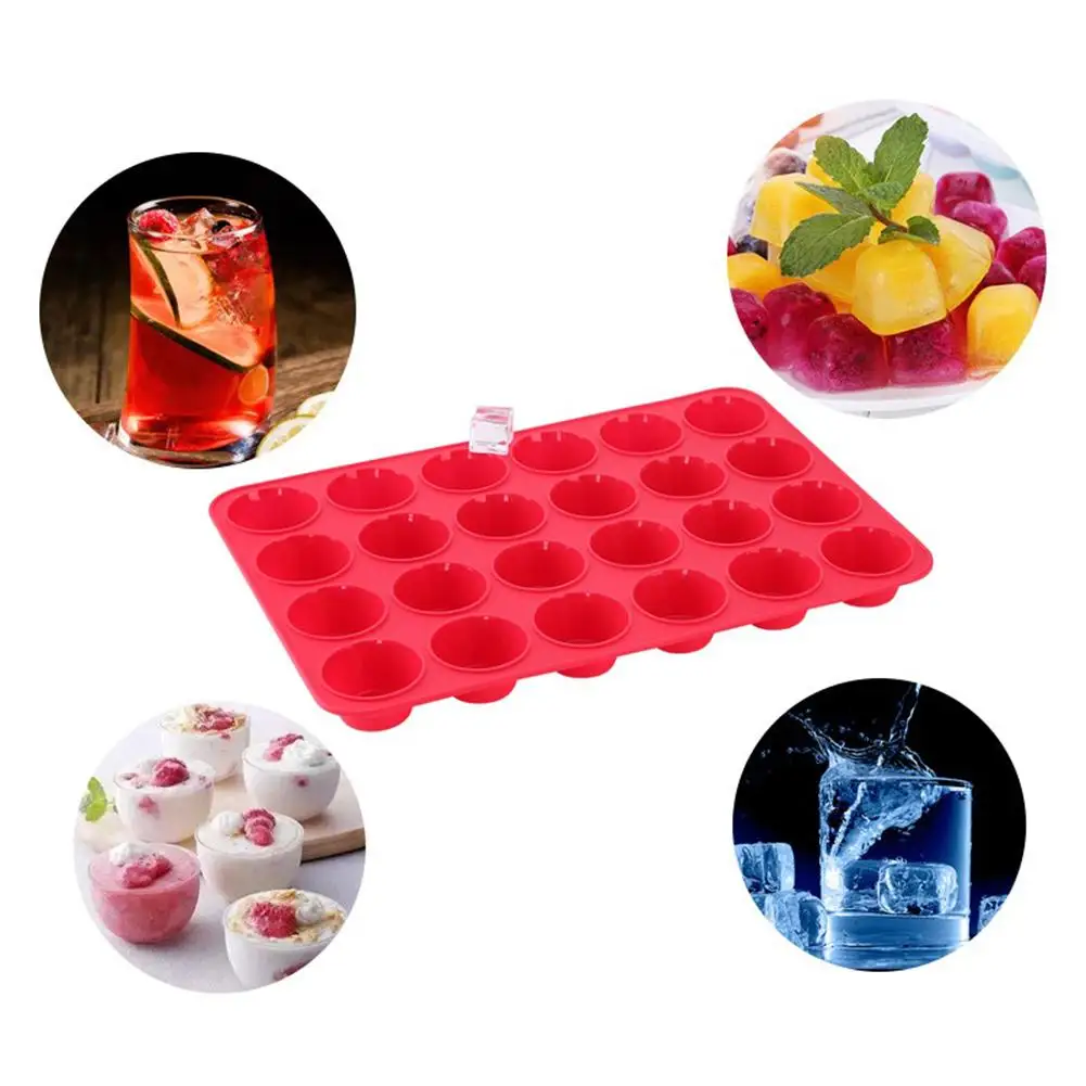 24 Сетки Силиконовый поднос для кубиков льда DIY форма пищевого класса