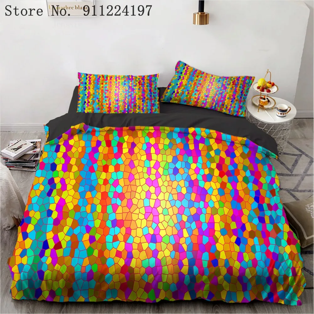 

Красочный комплект постельного белья из 2/3 предметов с принтом Tie-dye, пододеяльник из микрофибры, Комплект постельного белья, постельное бел...