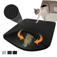 pet cat litter mat double layer eva cat litter trapping waterproof pet litter box mat pad non slip for cat accessories bed house