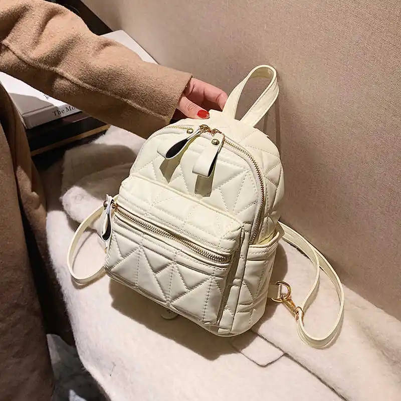 

Small PU Leather Designer Women Backpack Female Fashion 2021 Luxury Ladies Winter Bagpack Girls Travel Branded Shoulder Bag