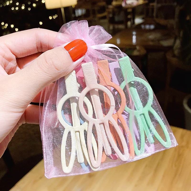 7 шт./компл. женские милые геометрические заколки карамельных цветов с бантом