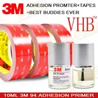 Усилитель адгезии, 3 м, 94 дюйма, 10 мл, супер Праймер, VHB, двусторонняя лента, вязкость, для автомобиля, аксессуаров, офиса, кухни, декора сделай сам