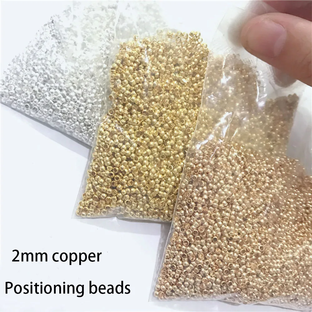 

Potosala 1000Pcs/Lot Gold Copper Ball Crimp End Beads Dia Stopper Spacer Beads For Diy Jewelry Making Findings Supplies 2 2.5mm