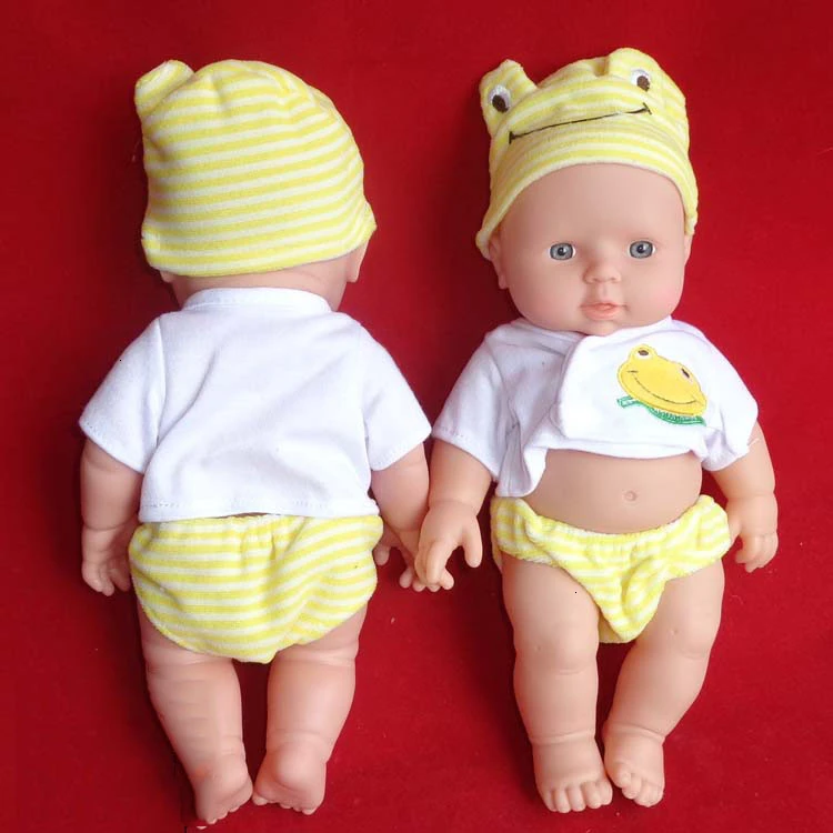 Yellow frog Blink Eyes 30 см мини детские куклы Reborn мягкие реалистичные полностью Виниловые Игрушки для девочек Подарки для детей различные игрушки - Цвет: Yellow frog