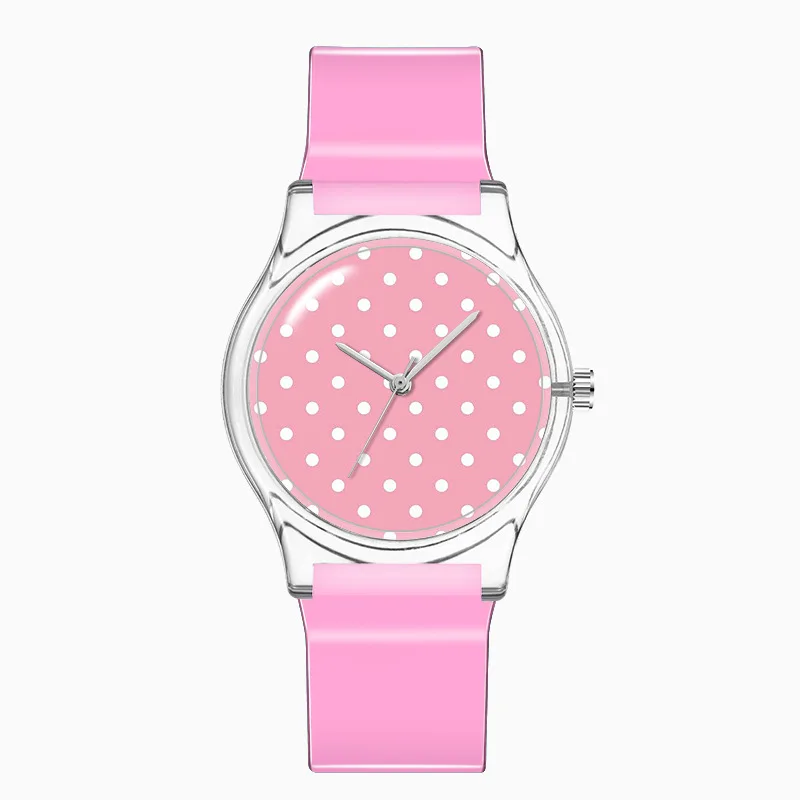 

New small pure and fresh contracted round dot water grid series quartz watch multicolor watch female
