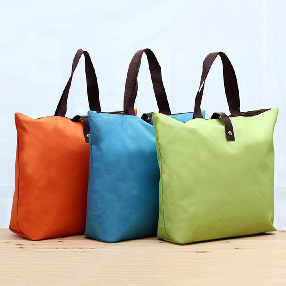 Переносная Складная вместительная сумка для покупок водонепроницаемая из ткани