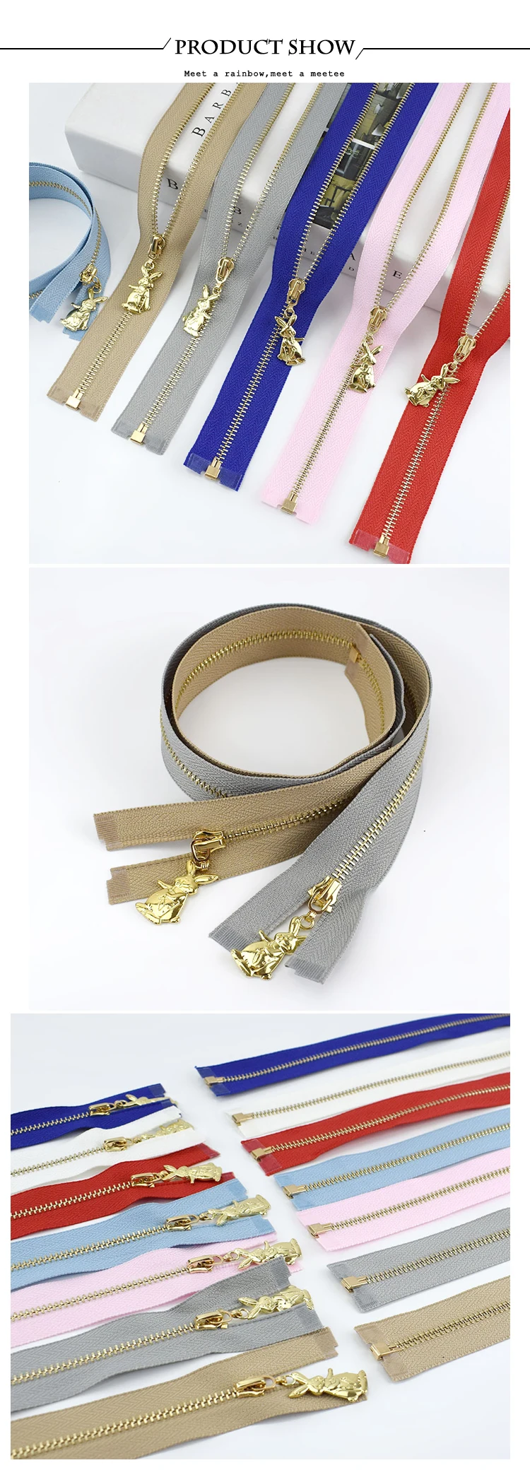 2/5 шт Meetee 40-70 см 3# металлическая молния съемник кролик Silder застежкой-молнией DIY сумки кошелек одежды Декор молния принадлежности для шитья товары