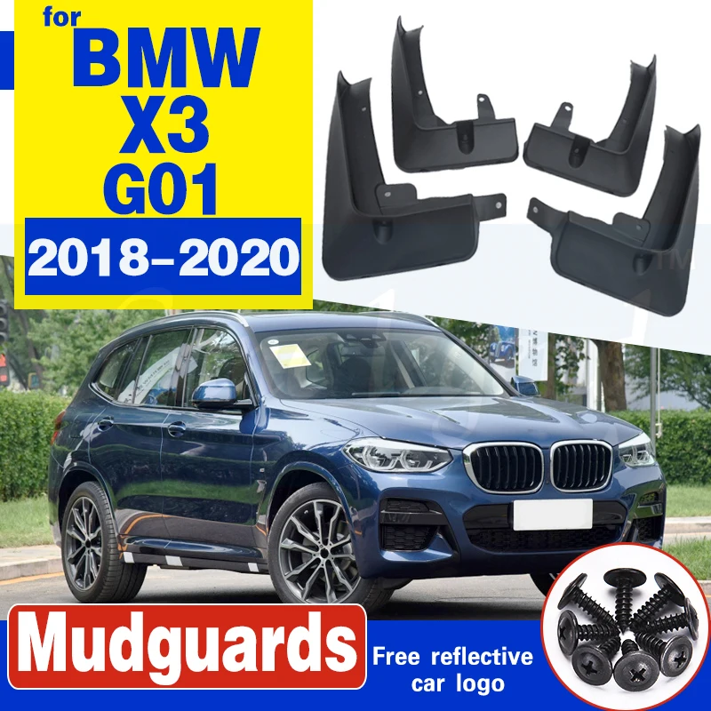 Seti kalıp çamur Flaps BMW X3 G01 2018 2019 2020 Mudflaps Splash muhafızları çamur flep çamurluklar çamurluk ön arka aksesuarları