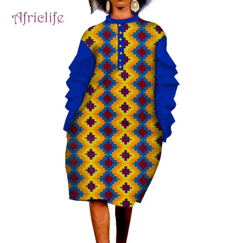 

Long Sleeve Autumn Spring Dress Plus Size Custom Lady Cloting WY7349