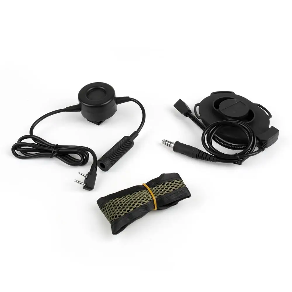 Artudatech 5Pcs 2Pin HD01 Z-Tactical Bowman Elite Headset Waterproof PTT For Kenwood For TYT Walkie Talkie