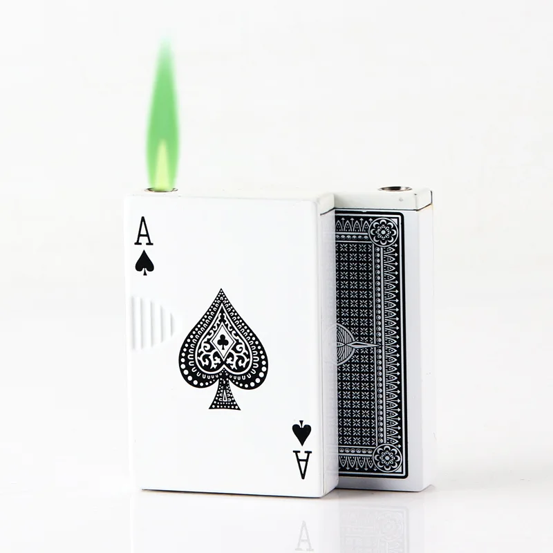 

Creative Poker Windproof Metal Lighter Portable Lighter Green Flame Lighter Cigar Butane Torch Lighters Smoking Accessories