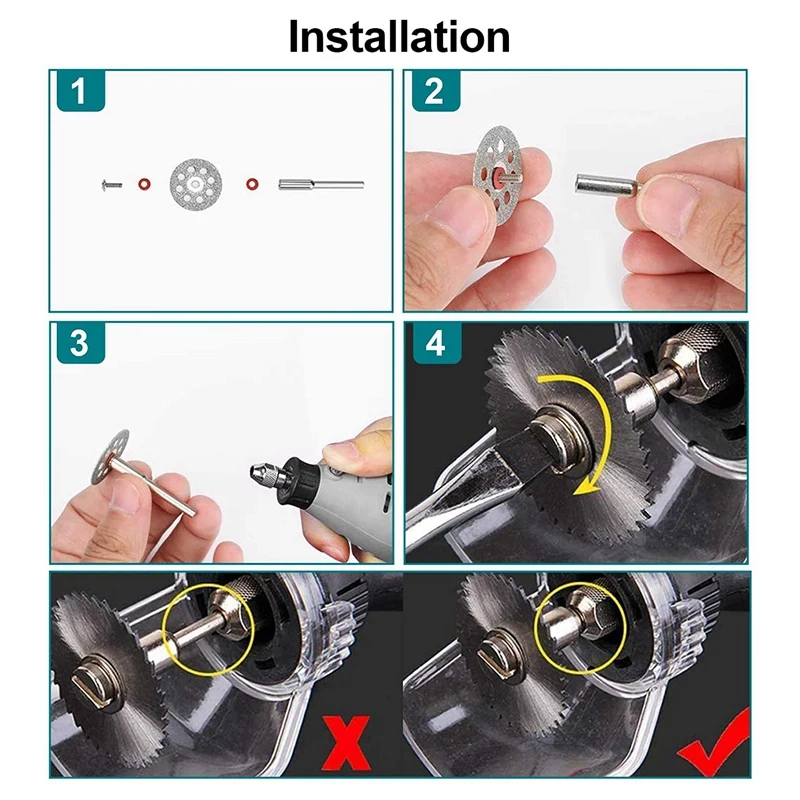 

HOT-60Pcs Rotary Cutting Wheels Tool Kit Diamond Cutting Wheel and Circular Saw Blades for Woodworking Metal Gl Plastic