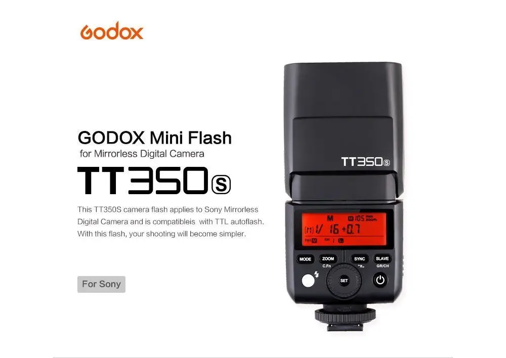 Беспроводная вспышка Godox TT350S 2 4G 1/8000s TTL GN36 для камеры Sony A7 A7R A7S II A6500 A6000|ttl hss|flash ttlcamera