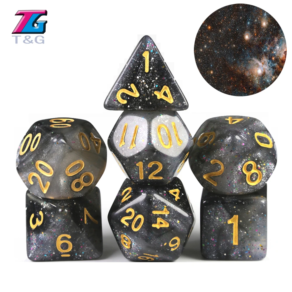 Лидер продаж набор пластиковых костей для галактики классические цветные